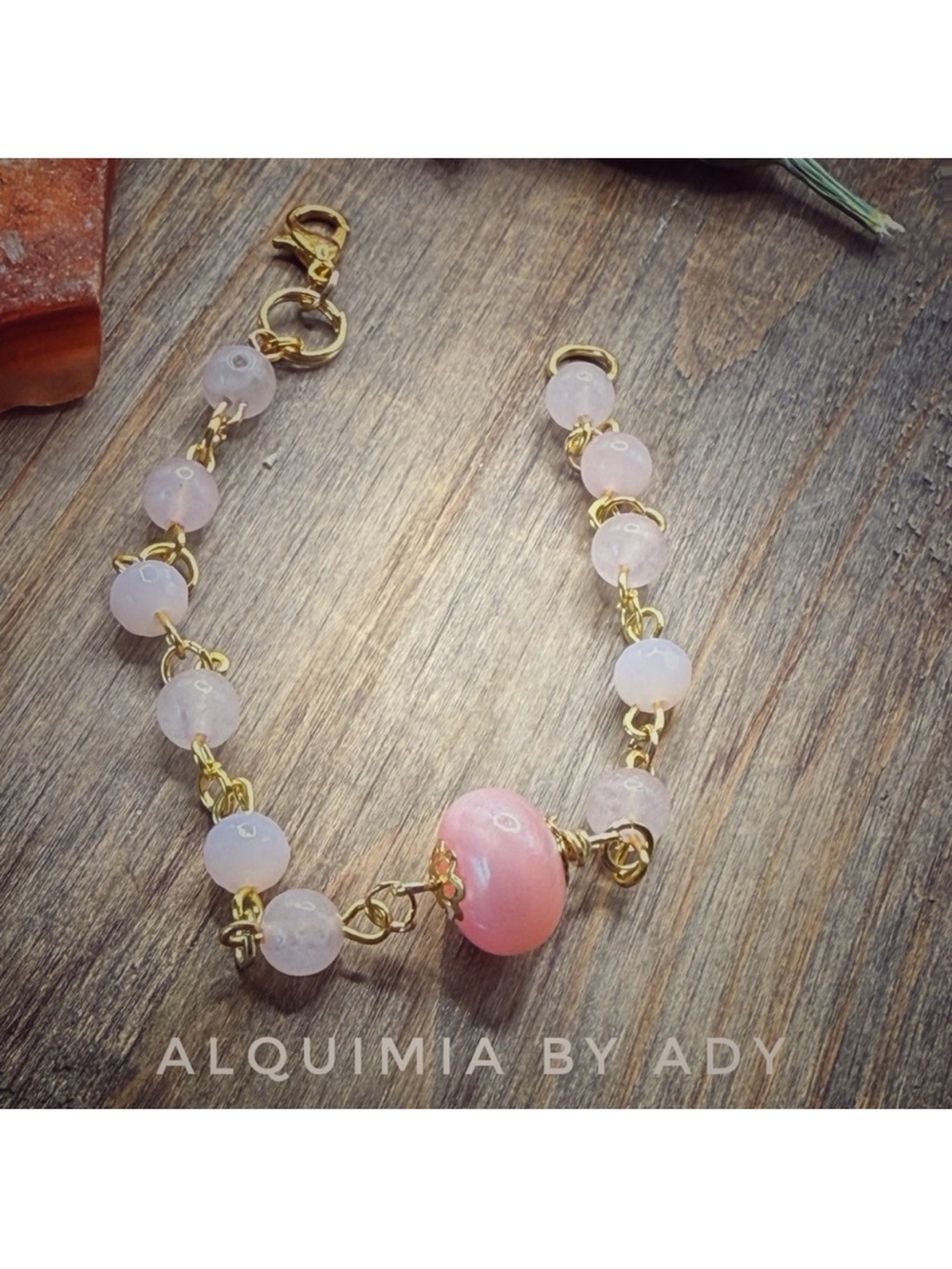 Alquimia Pink and Pale Rose Beaded Bracelet